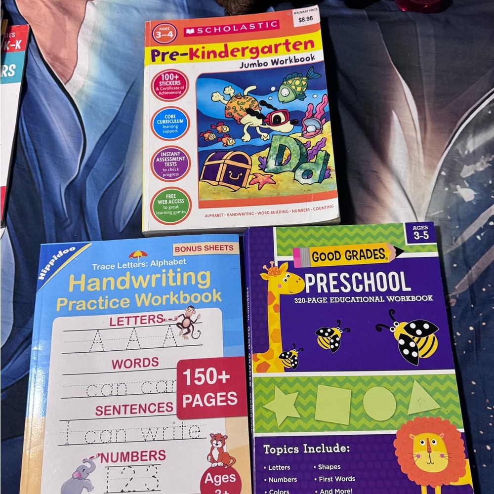 Scholastic Pre-Kindergarten Jumbo Workbook - Red, Blue, Yellow